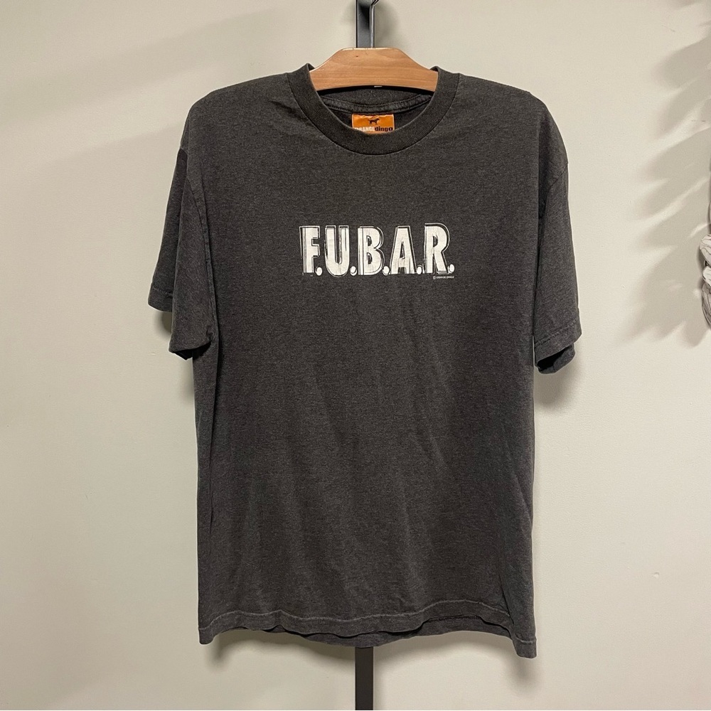 Vintage FUBAR Orange Dingo Distressed Tshirt 2000s Y2K Tee Canadian Rare
